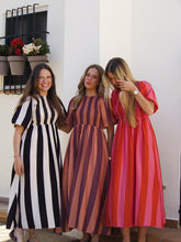Cargar imagen en el visor de la galería, VESTIDO FRUNCIDO NARANJA